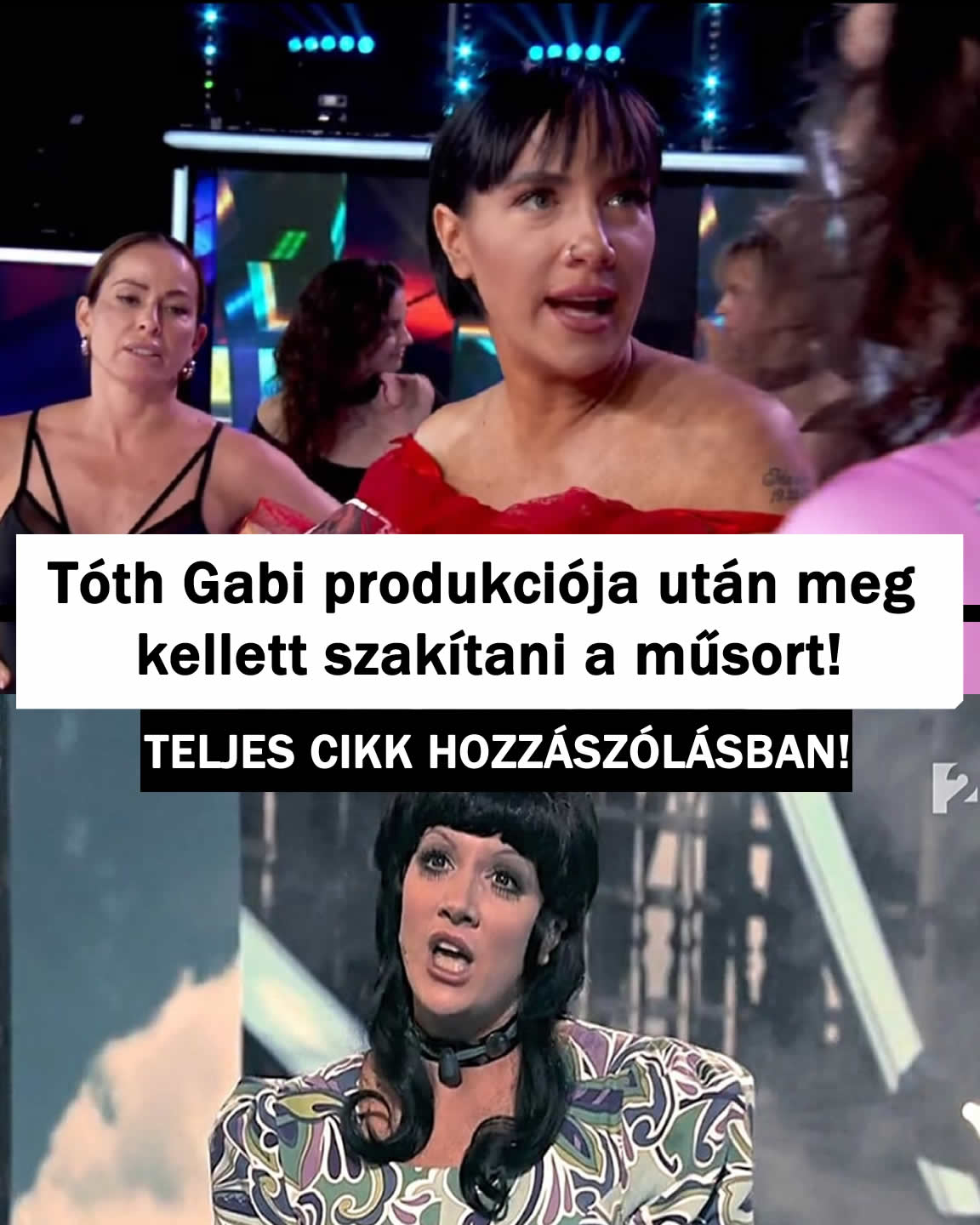 Tóth Gabi produkciója után meg kellett szakítani a műsort!