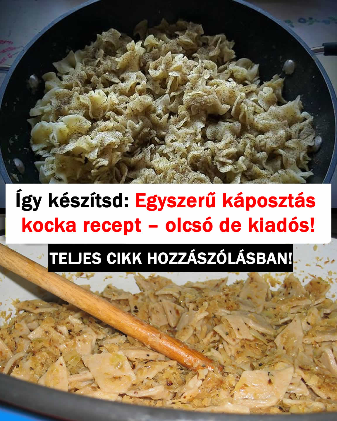 Így készítsd: Egyszerű káposztás kocka recept – olcsó de kiadós!