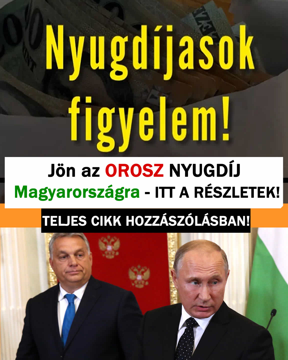 Jön az OROSZ NYUGDÍJ Magyarországra – ITT A RÉSZLETEK.